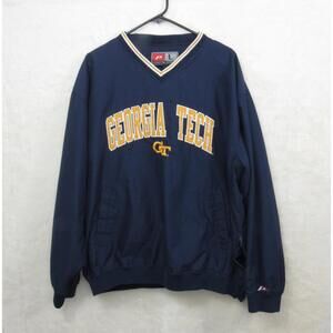 Georgia Tech  Jackets Pro Player Blue Pullover V-Neck Windbreaker Large